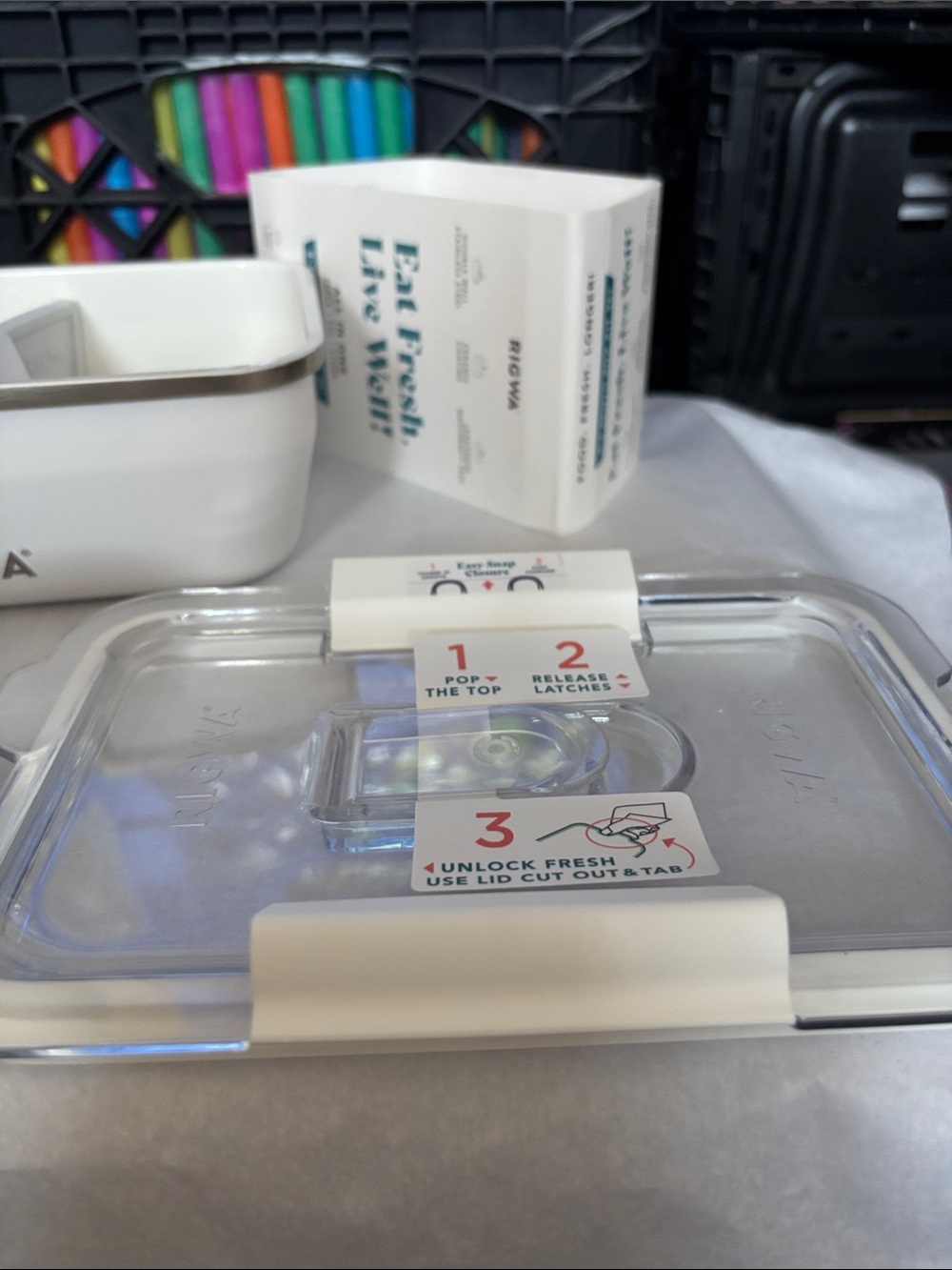 Rigwa White Bento Box Food Storage - 5 Piece All-in-One Kit - Picture 5 of 7